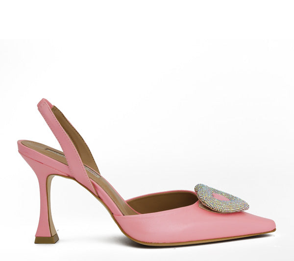 Slingback Agata rosa tacco alto