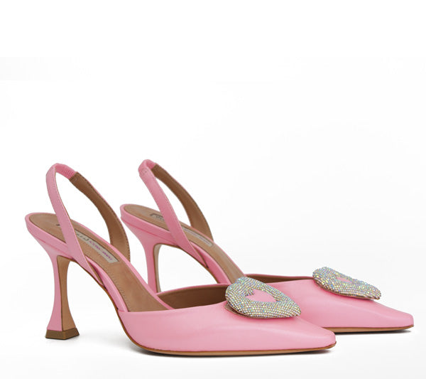 Slingback Agata rosa tacco alto