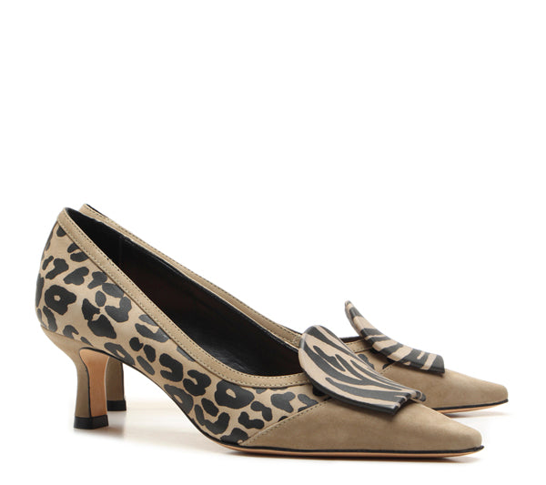 Decollete Vicenza WILD & Chic taupe tacco medio