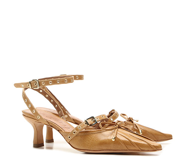 Vicenza - beige leather slingback