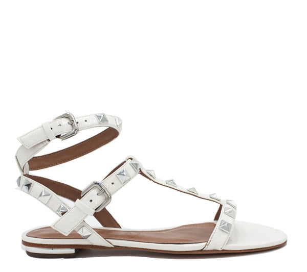 White Vicenza flat sandal
