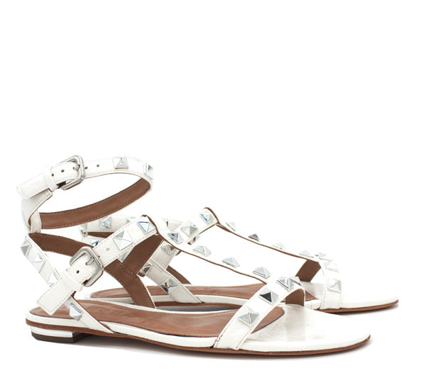 White Vicenza flat sandal