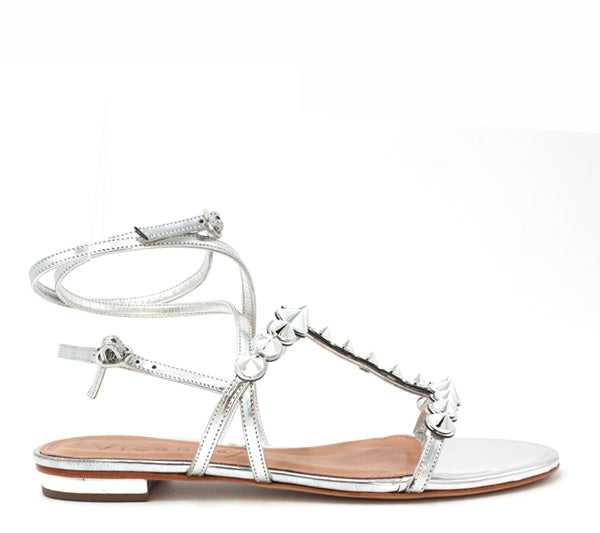 White Vicenza flat sandal