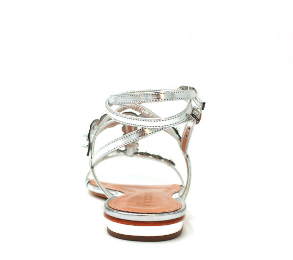 White Vicenza flat sandal