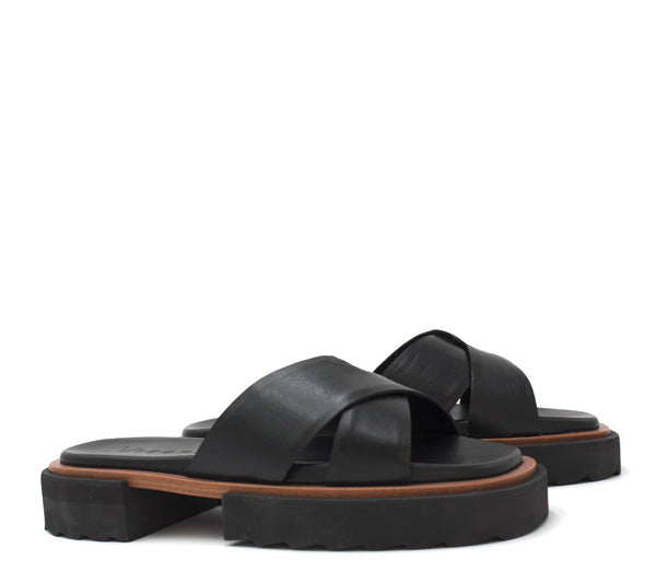 black Vicenza leather