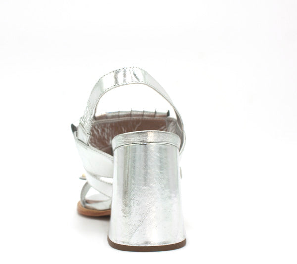 Silver Vicenza sandal block heel