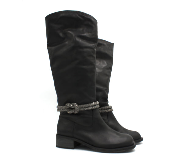 Stivale Vicenza nero con strass