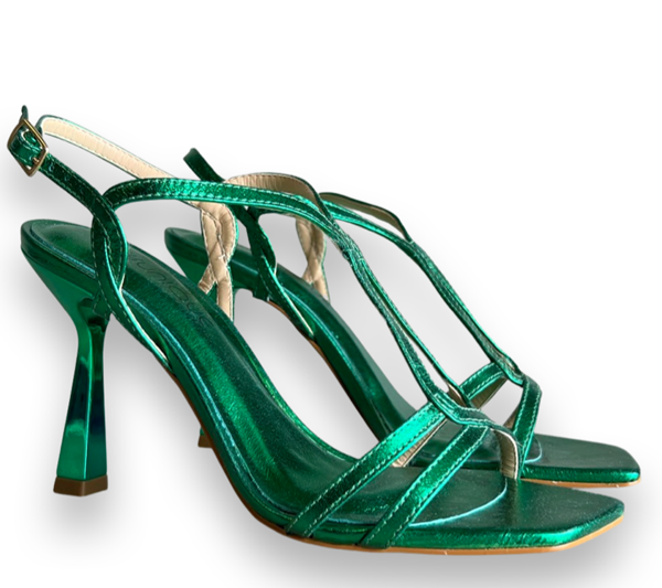 GREEN METAL SANDAL