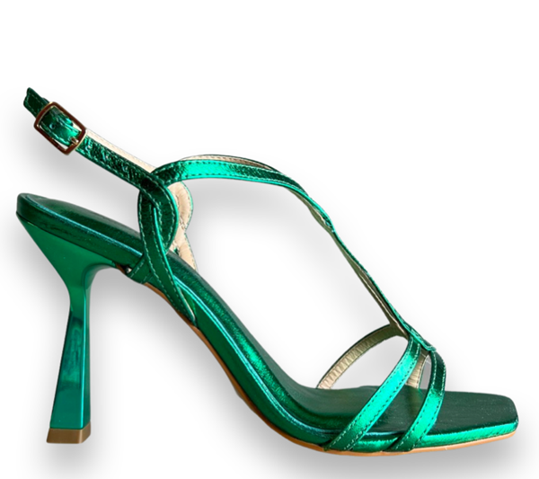 GREEN METAL SANDAL