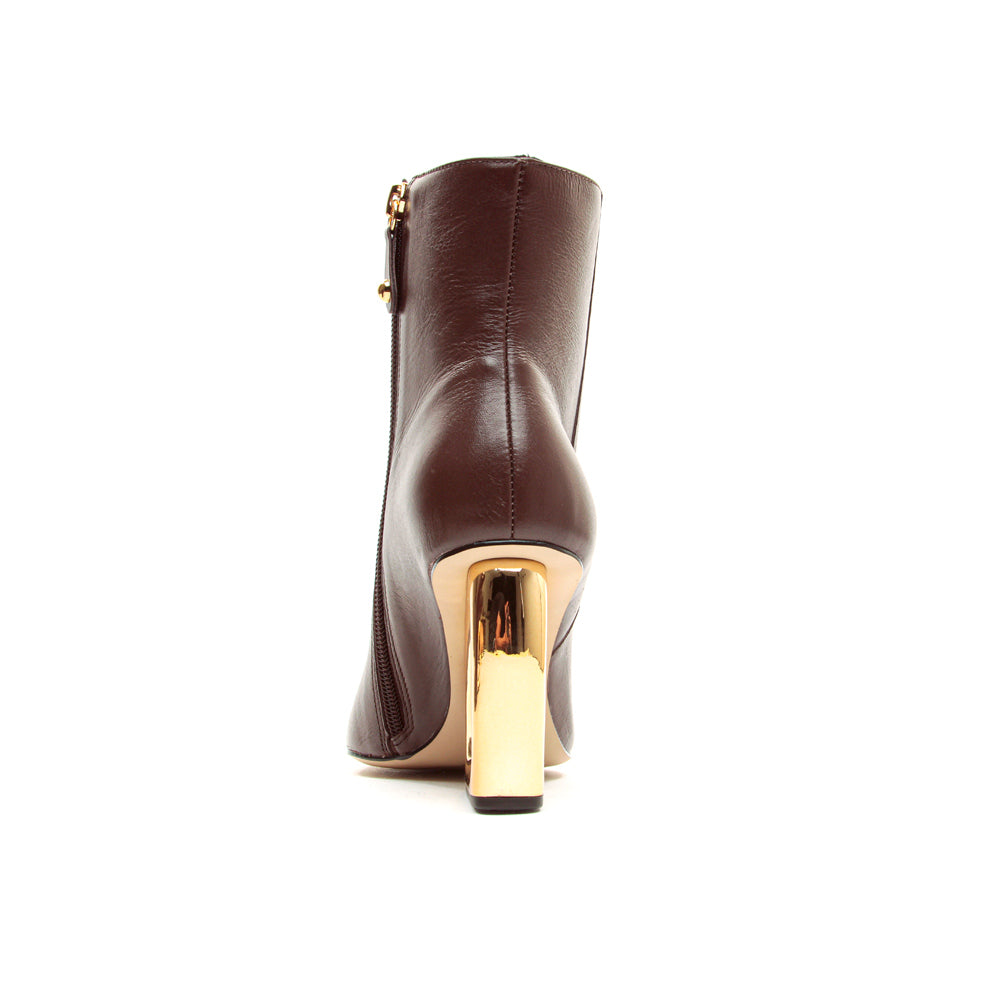 Brown Miss Unique Ankle boot sculpture heel
