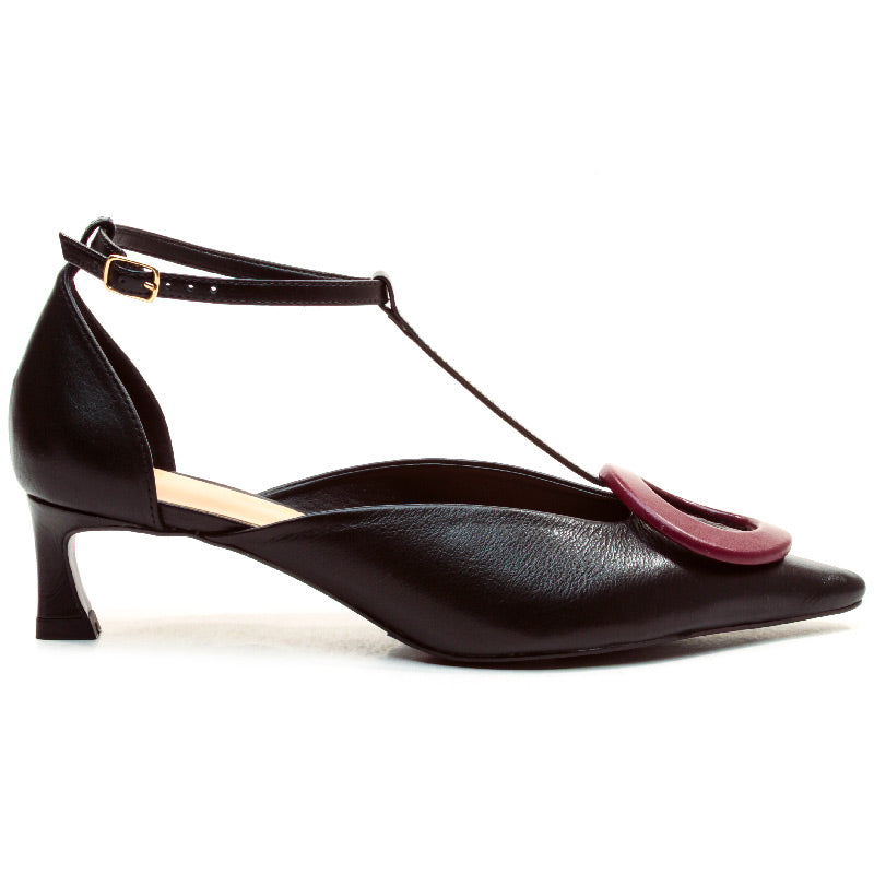 Lia scarpa spezzata red Hoop in pelle nera Miss Unique