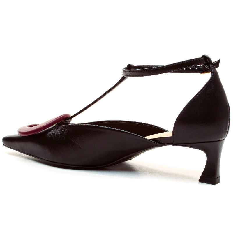 Lia scarpa spezzata red Hoop in pelle nera Miss Unique