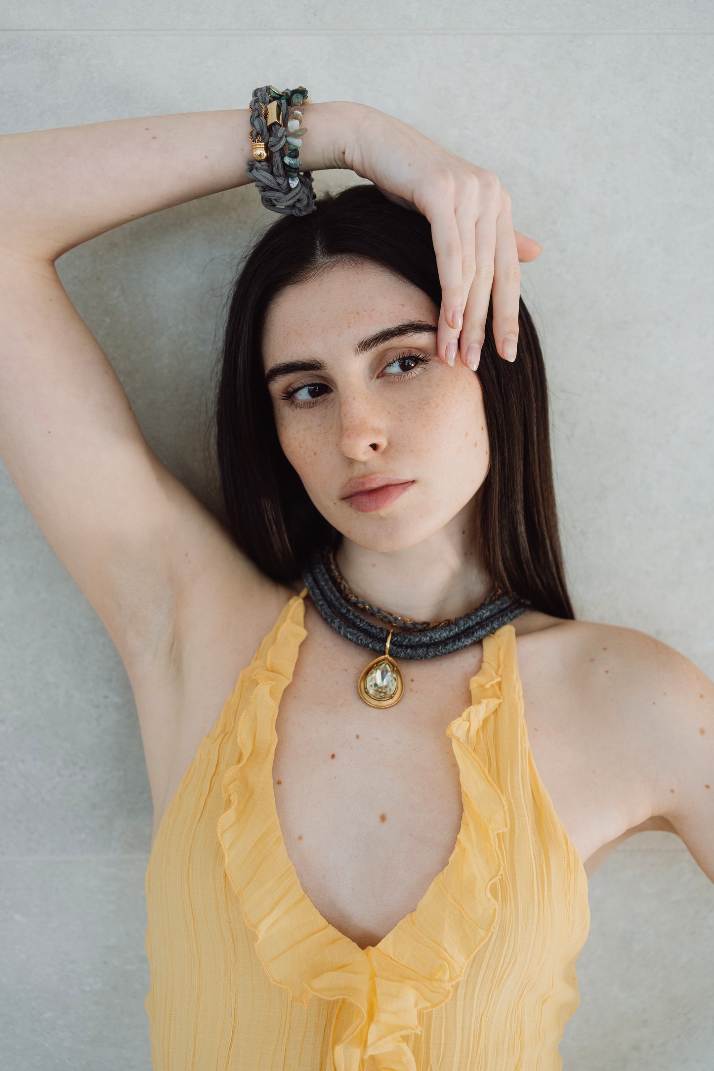Bracciale con perla e minerali