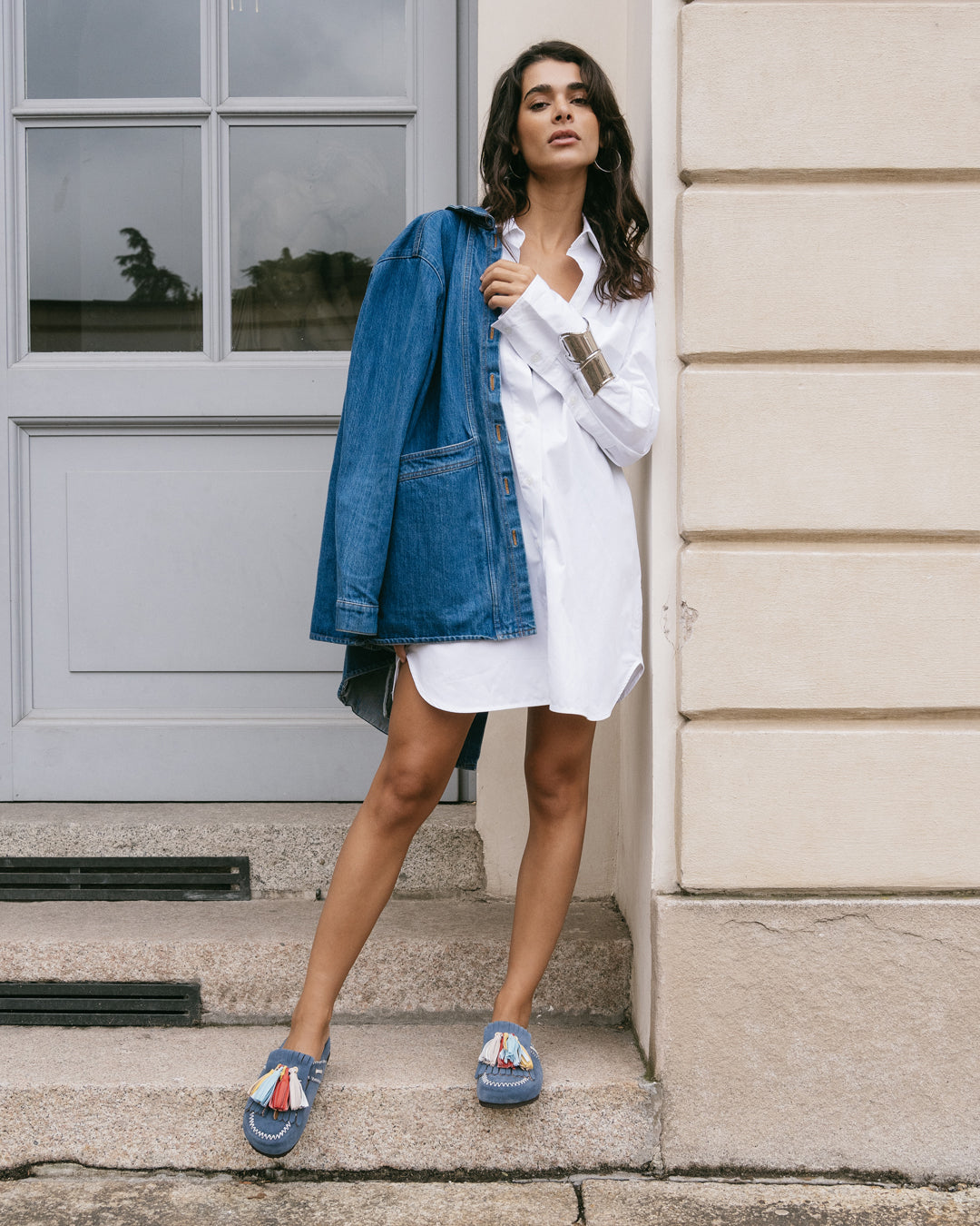 Mule Iris blu jeans