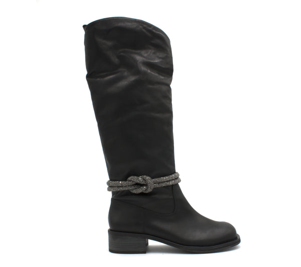 Stivale Vicenza nero con strass