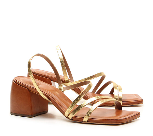 GOLD AND BROWN OHIO SANDAL