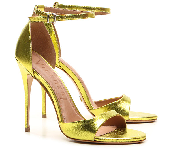 LIME GREEN SILVER SANDAL