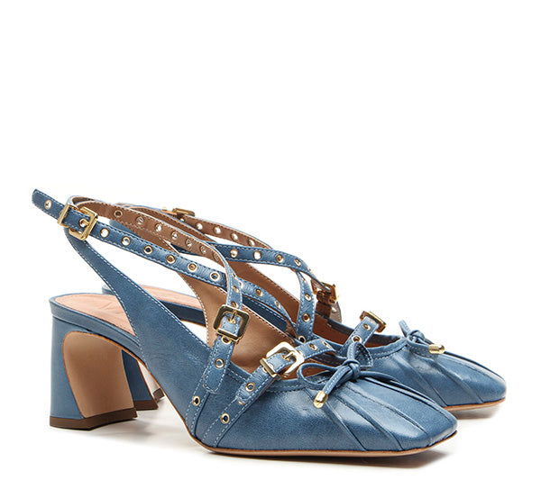 Vicenza - leather jeans slingback