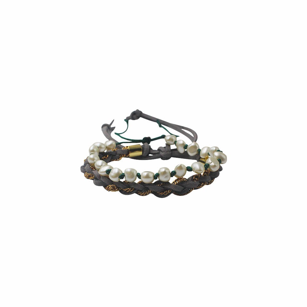 Woven bracelet with crystals