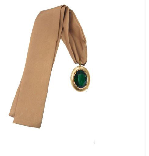 Foulard di tessuto beige con cristallo