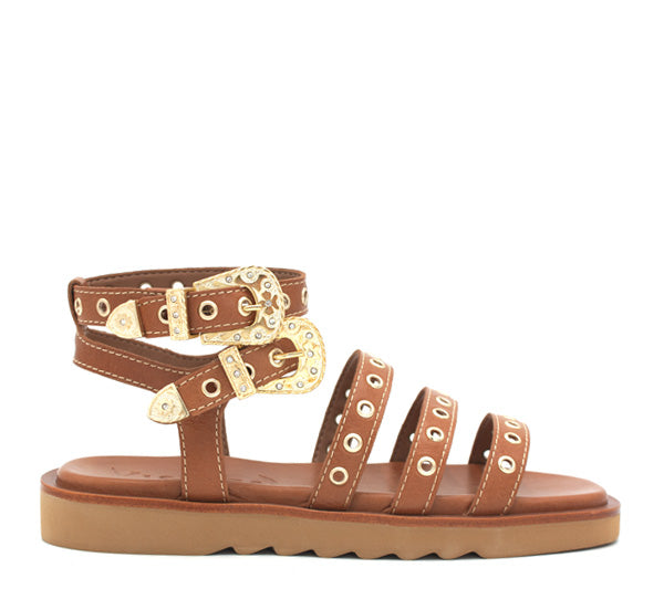 Vicenza brown flat sandal