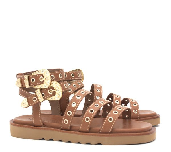 Vicenza brown flat sandal