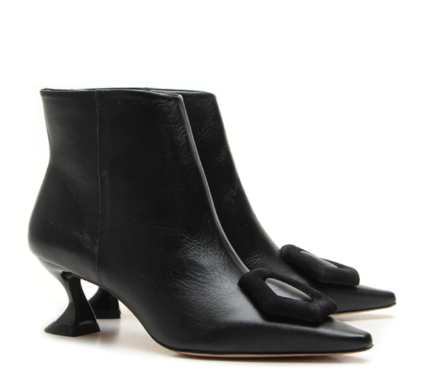 Black Vicenza ankle boot mid heel