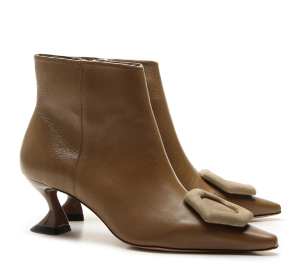 Vicenza brown ankle boot mid heel