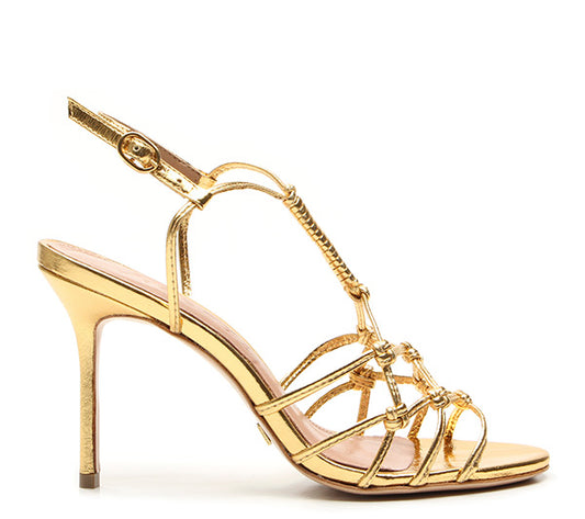 Vicenza - high heel gold leather sandal