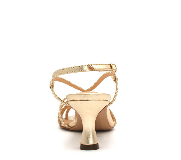 Sandalo Miss Unique oro tacco medio