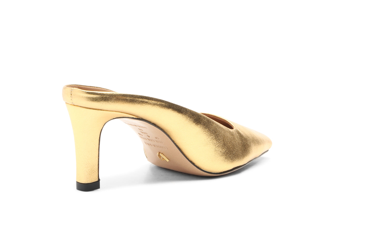 Gold open toe Vicenza mule