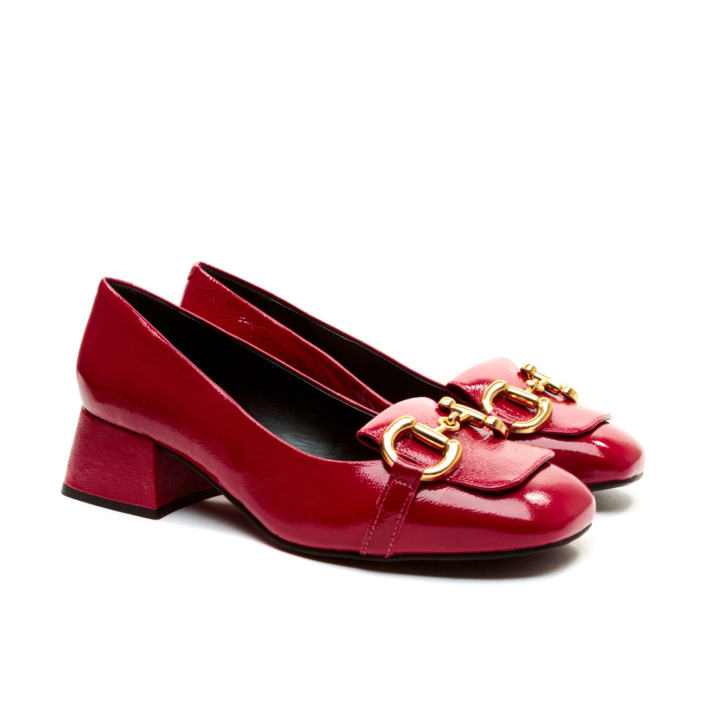 Irma red varnish mocassin