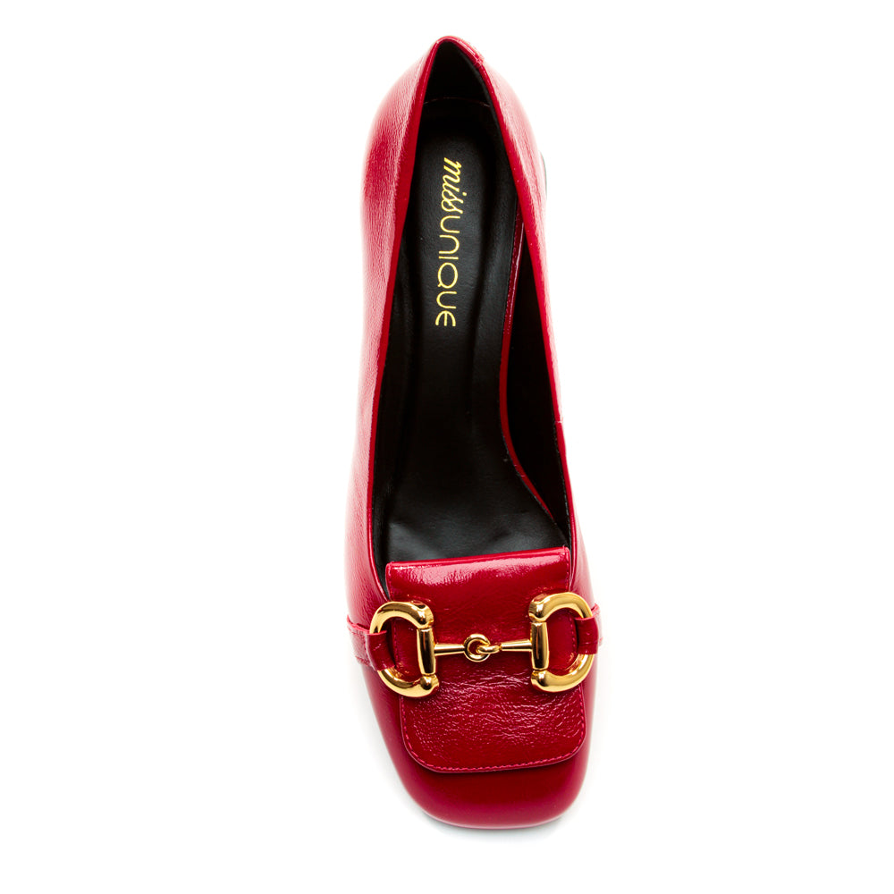 Irma red varnish mocassin