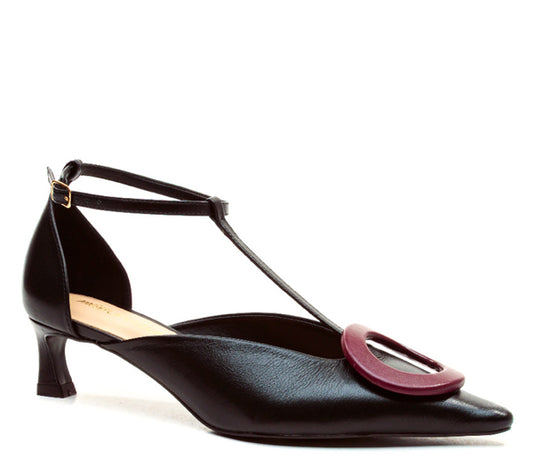 Lia scarpa spezzata red Hoop in pelle nera Miss Unique