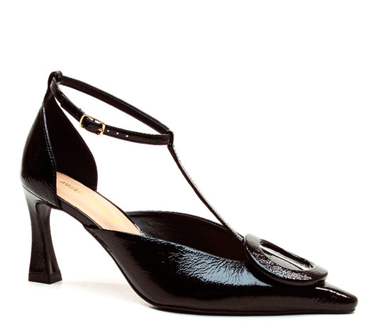 Lia scarpa spezzata Hoop in vernice nera Miss Unique