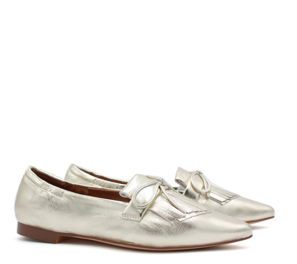 Mocassino dorato Ada arricciato
