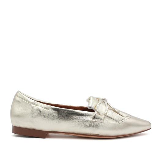 Mocassino dorato Ada arricciato