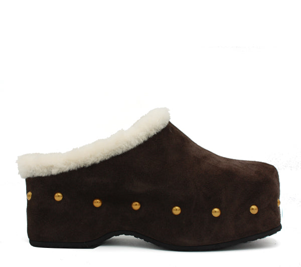 Carola in suede coffee con interno in pelo