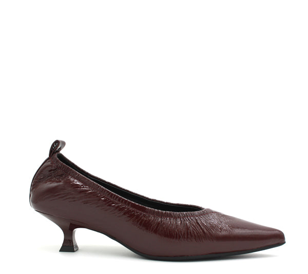 Greta, decollete arricciata bordeaux
