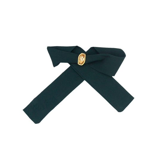 Foulard di tessuto petrolio con cristallo giallo