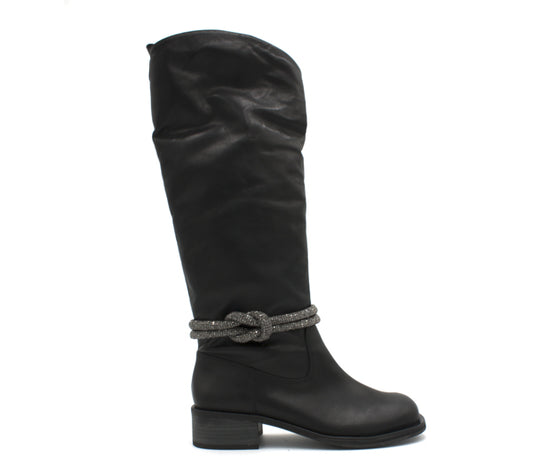 Stivale Vicenza nero con strass