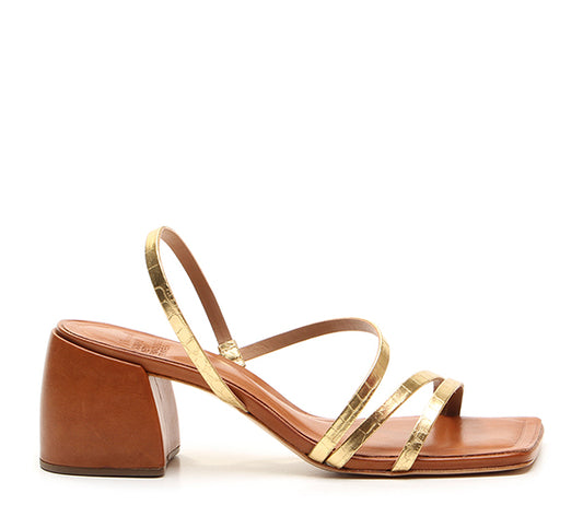 GOLD AND BROWN OHIO SANDAL